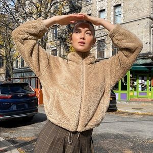 Sunday Best Mockneck Fuzzy Zip Up